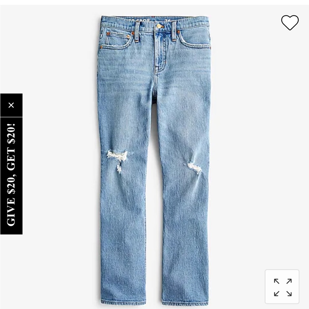 J Crew 9'' demi-boot crop jean in Rocky Shore wash